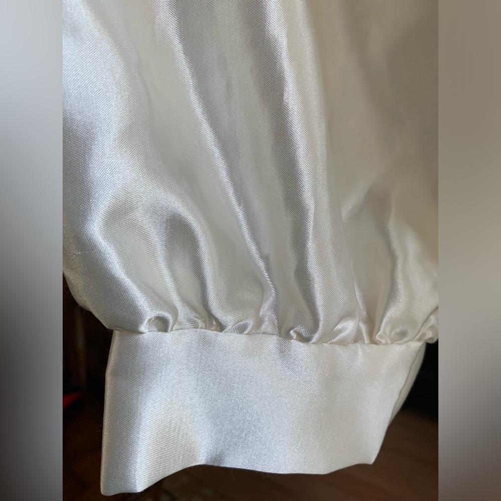 Vintage Barbizan Night gown / Night dress White Satin Lined Sz Medium NICE - Picture 9 of 10